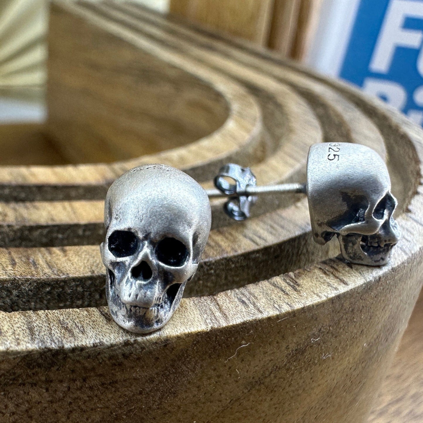 Skull Earrings Silver Minimalist Stud Earrings for Mens Silver Skull Earrings Edgy and Elegant Gothic Jewellery for a Bold Statement, A325